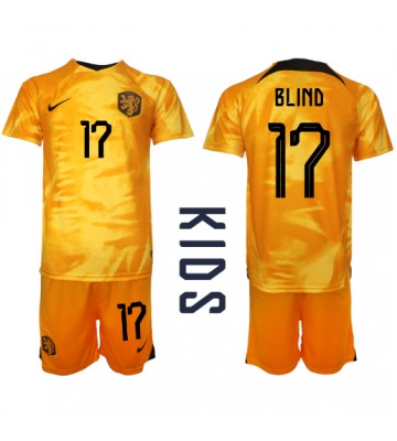 Holandia Daley Blind #17 Koszulka Podstawowych Dziecięca MŚ 2022 Krótki Rękaw (+ Krótkie spodenki)